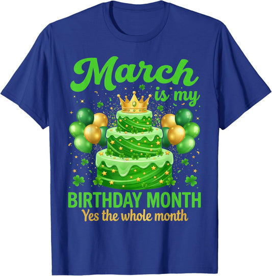 Happy St Patricks Day Its My Birthday Born Irish Bday Gifts T-Shirt - T-Shirt | Royal