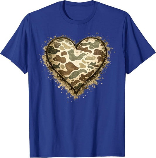 Valentines Camo Heart Love Hunting Tactical Men Women Kids T-Shirt - T-Shirt | Royal