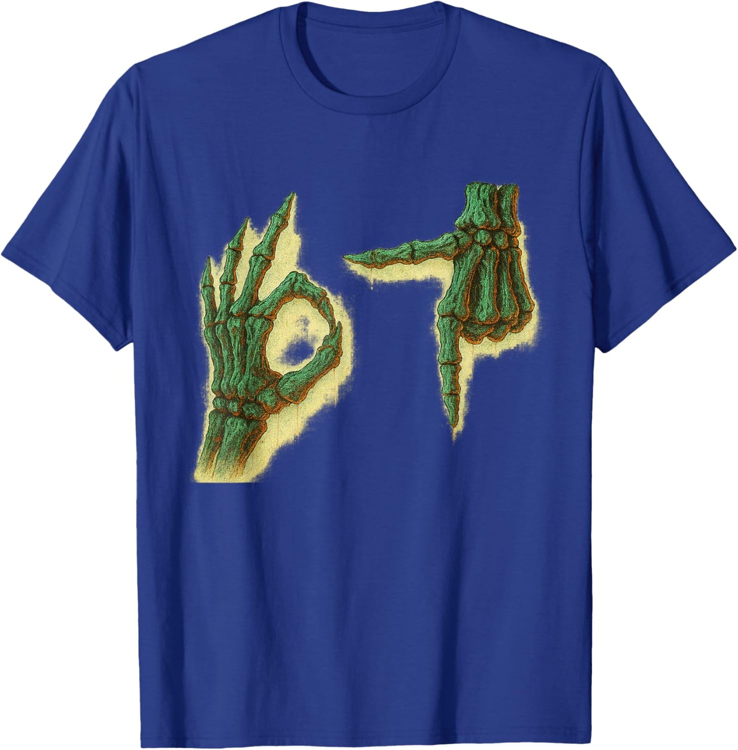 Distressed Skeleton Hands 6 7 Halloween Meme T-Shirt - T-Shirt | Royal