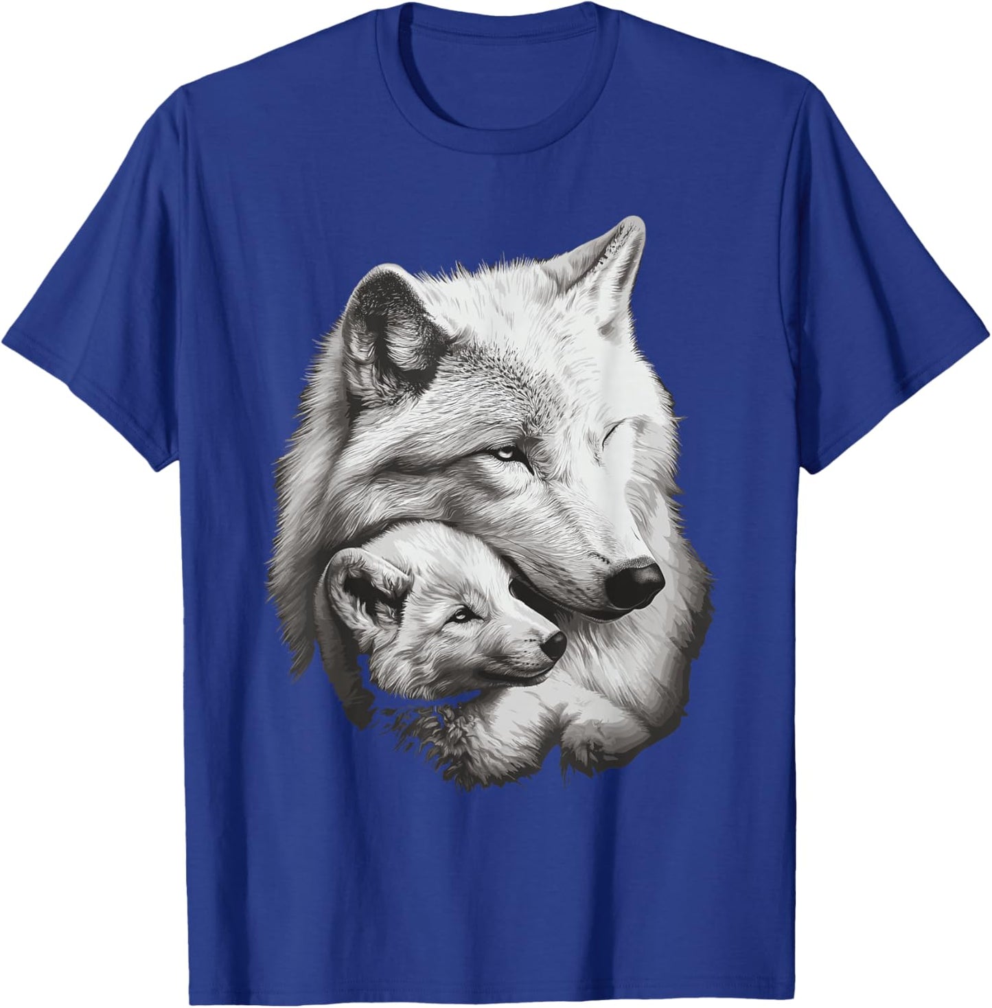 Wolf and Wolf Cub Men Wolf Lover Women Girls Cute Wolf T-Shirt - T-Shirt | Royal