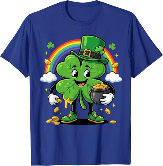 St Patricks Day Shamrock Leprechaun Rainbow Apparel Youth T-Shirt - T-Shirt | Royal