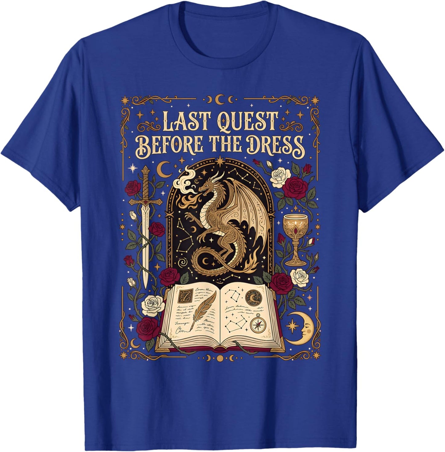Last Quest Before Dress Fantasy Bachelorette Party Bride T-Shirt - T-Shirt | Royal