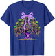 Mardi Gras Beads Tree Coquette Bow Girl Women Kid T-Shirt - T-Shirt | Royal