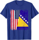 USA Bosnia and Herzegovina Half Flag America Bosnia Jersey T-Shirt - T-Shirt | Royal