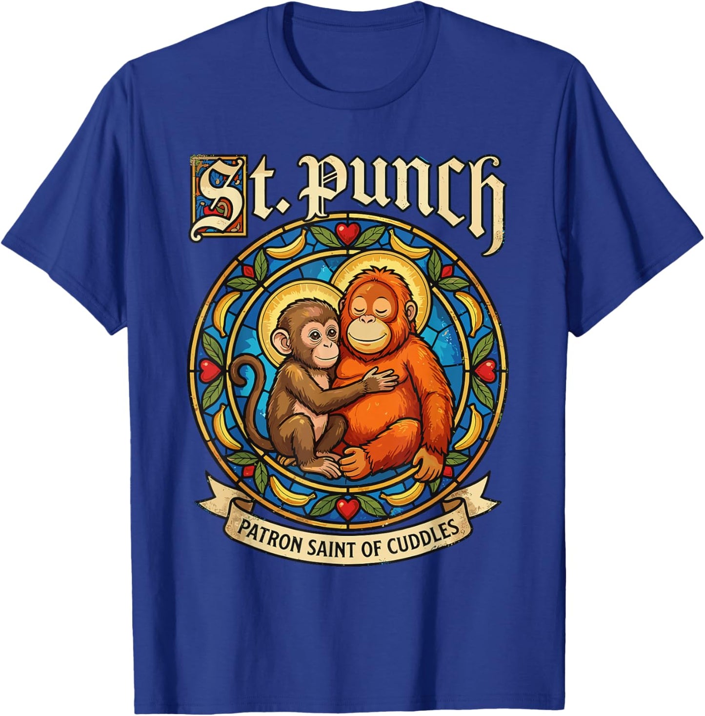 St Punch Patron Saint of Cuddles Viral Video Monkey Punch T-Shirt - T-Shirt | Royal