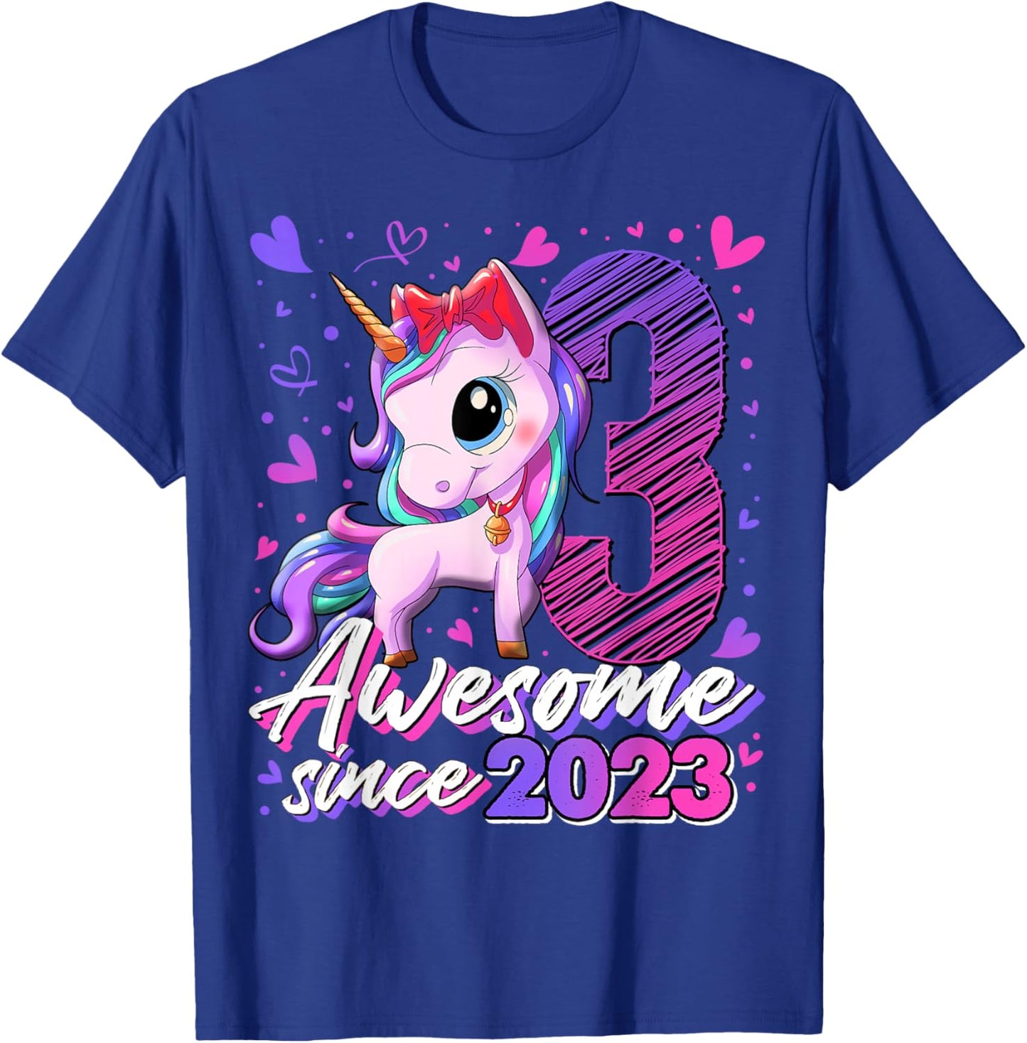 3rd Birthday Shirt Girl 3 Year Old Gifts 3 Birthday Girl T-Shirt - T-Shirt | Royal