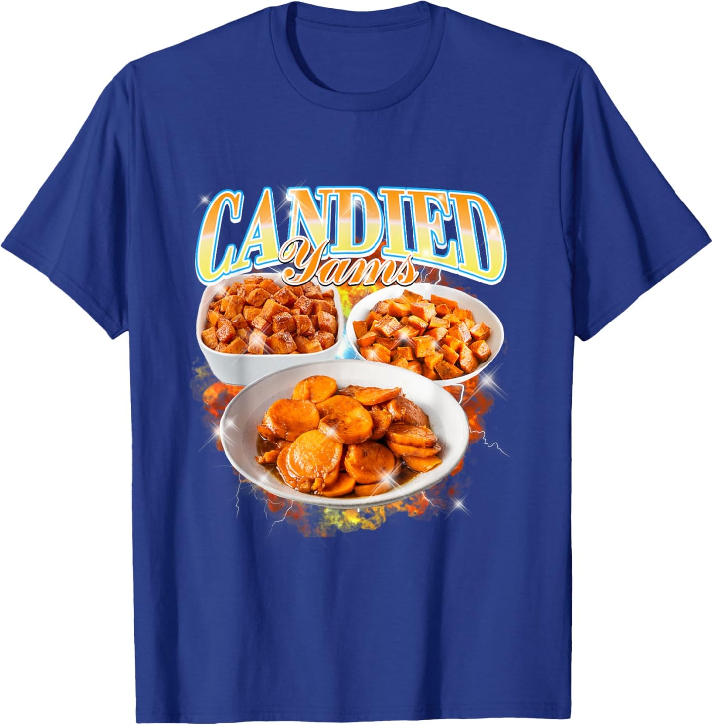 Thanksgiving Candied Yams Bootleg 90's Rap Rock Vintage T-Shirt - T-Shirt | Royal