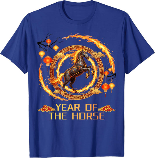 Chinese New Year 2026 Year of The fire Horse T-Shirt - T-Shirt | Royal
