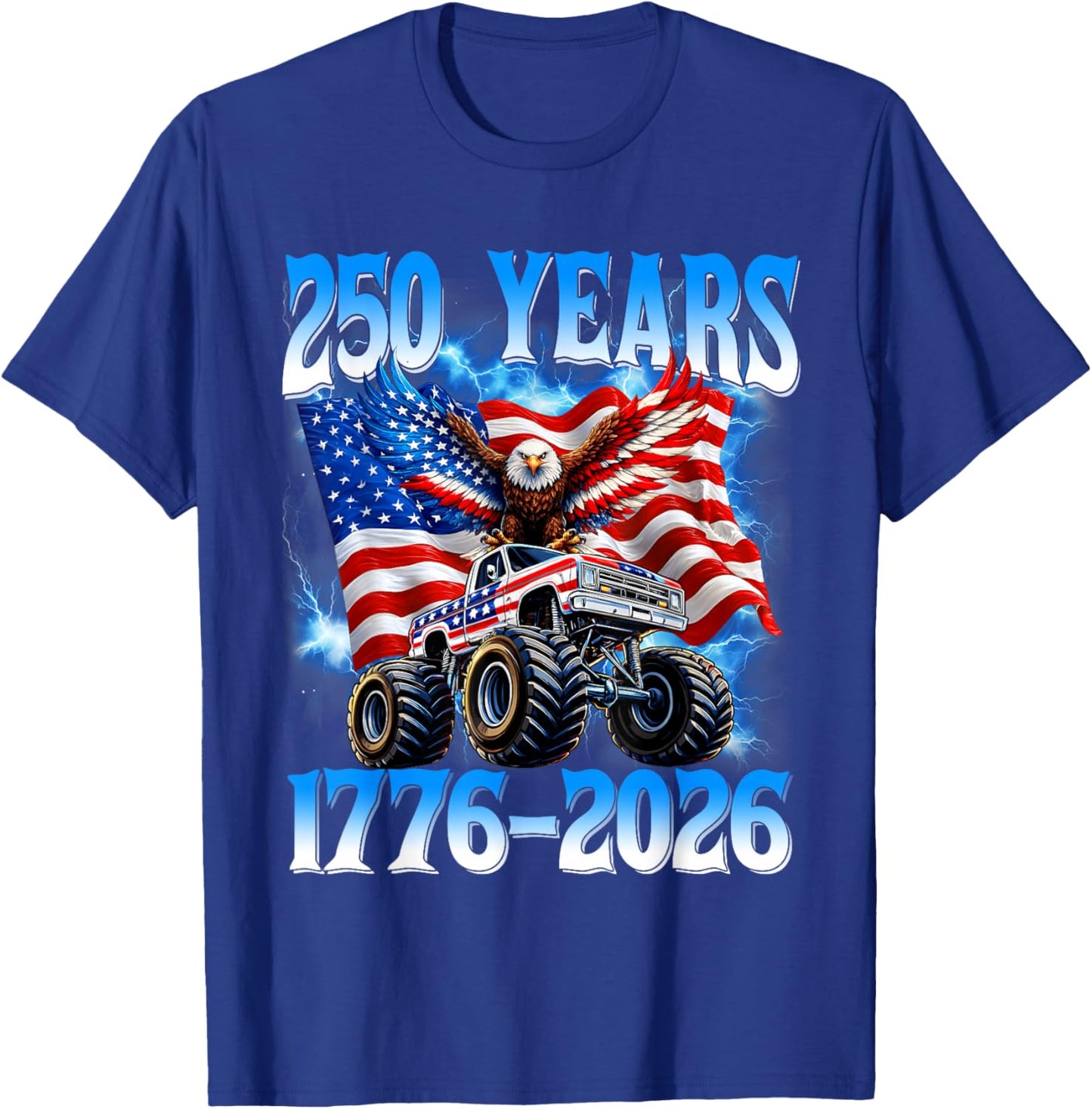 250 Year American 1776 2026 250th Eagle Patriotic 4th July T-Shirt - T-Shirt | Royal