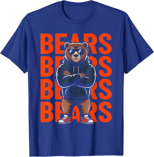 Retro Bear Women Boys Girls Kids T-Shirt - T-Shirt | Royal