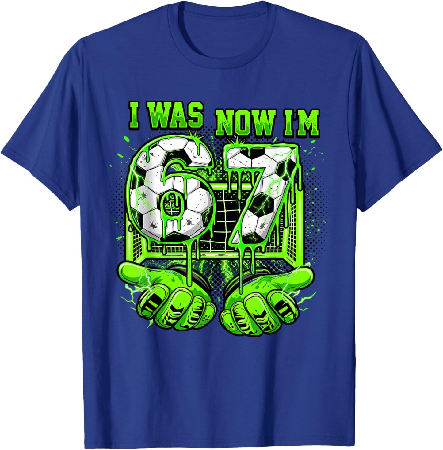 I was 6 Now I'm 7 Year Old Soccer Funny 7th Birthday Boy T-Shirt - T-Shirt | Royal