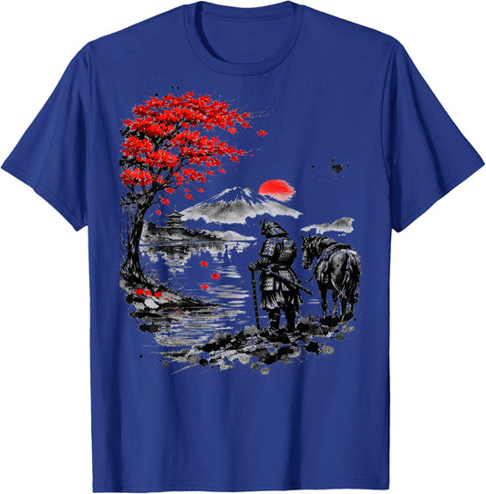 Vintage Japanese Samurai Ghost Graphic T-Shirt - T-Shirt | Royal