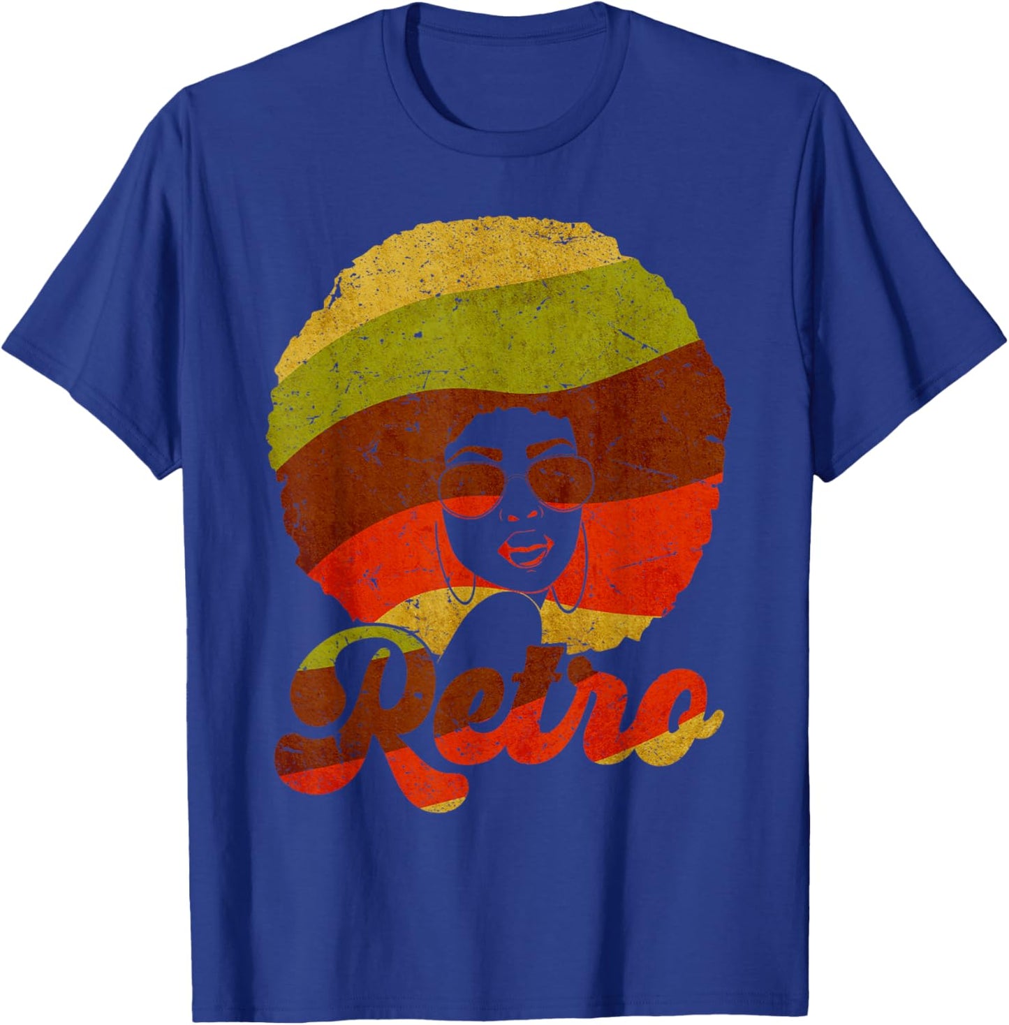 Retro 70s 80s Style Black History Month Afro Women Girls T-Shirt - T-Shirt | Royal