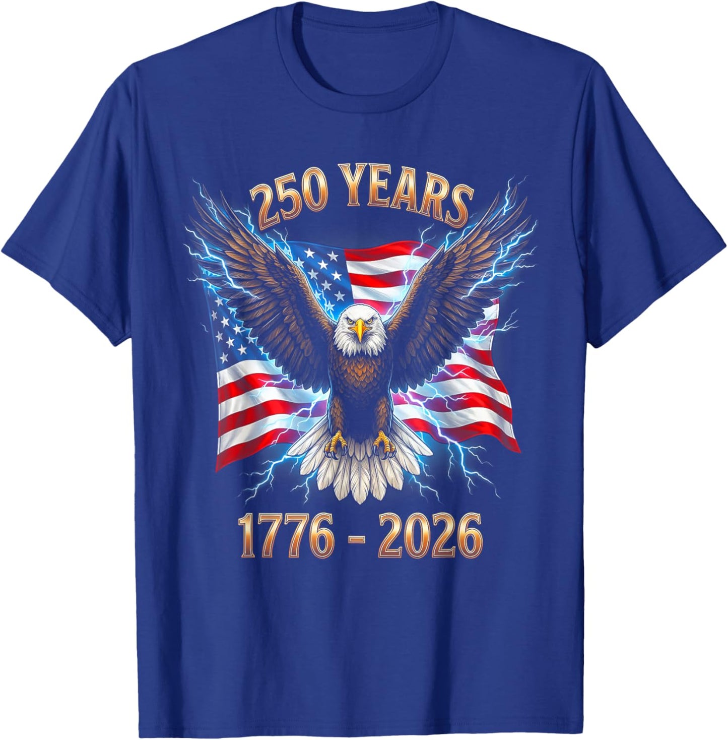 250th Birthday 250 Years USA 1776 2026 T-Shirt - T-Shirt | Royal