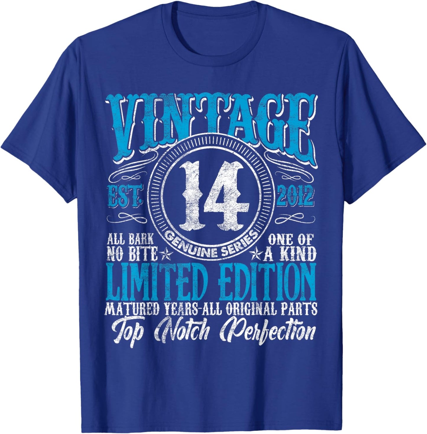 14 Year Old Gifts Vintage 2012 Limited Edition 14th Birthday T-Shirt - T-Shirt | Royal