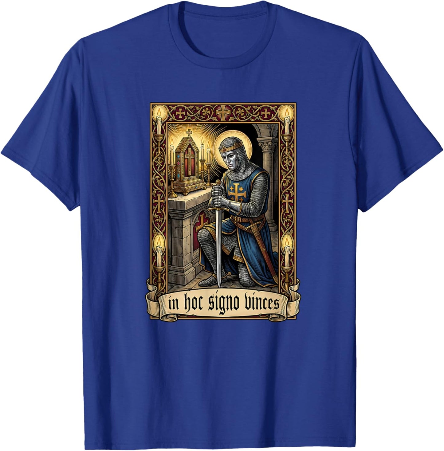 King Baldwin IV Jerusalem Cross Catholic T-Shirt - T-Shirt | Royal