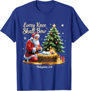 Every Knee Shall Bow Philippians 2:10 Christmas T-Shirt - T-Shirt | Royal