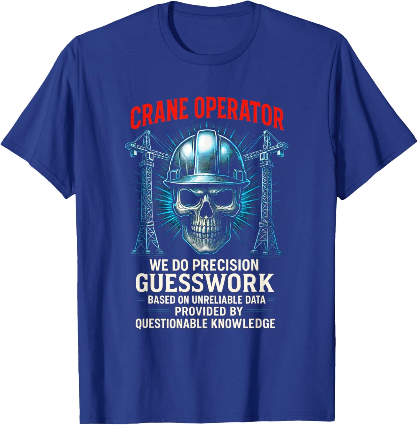 Crane Operator - Skull USA Construction T-Shirt - T-Shirt | Royal