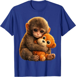 Cute Baby Monkey Punch Viral Zoo Japan Design T-Shirt - T-Shirt | Royal