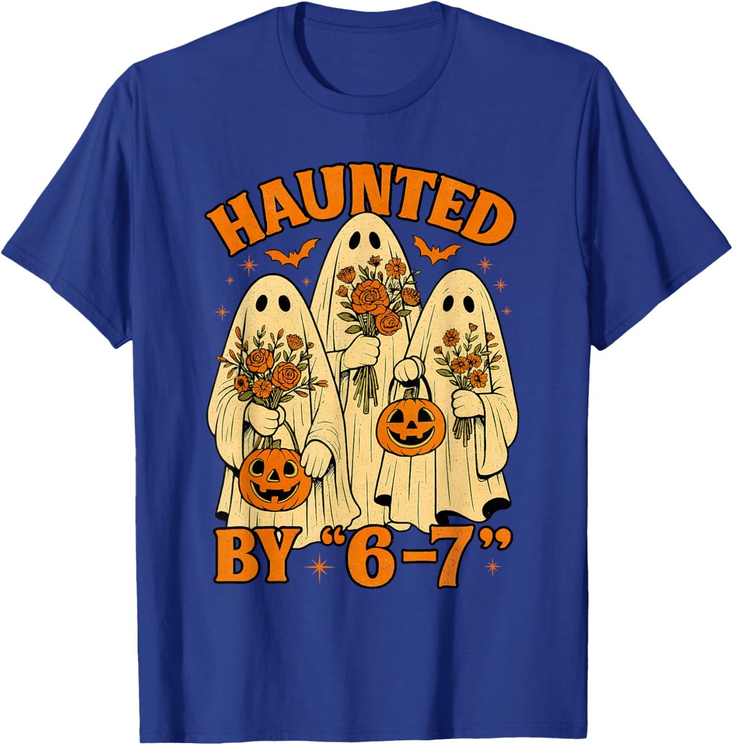 67 Meme Trendy Ghost Halloween Funny Six Seven Gen Alpha Z T-Shirt - T-Shirt | Royal