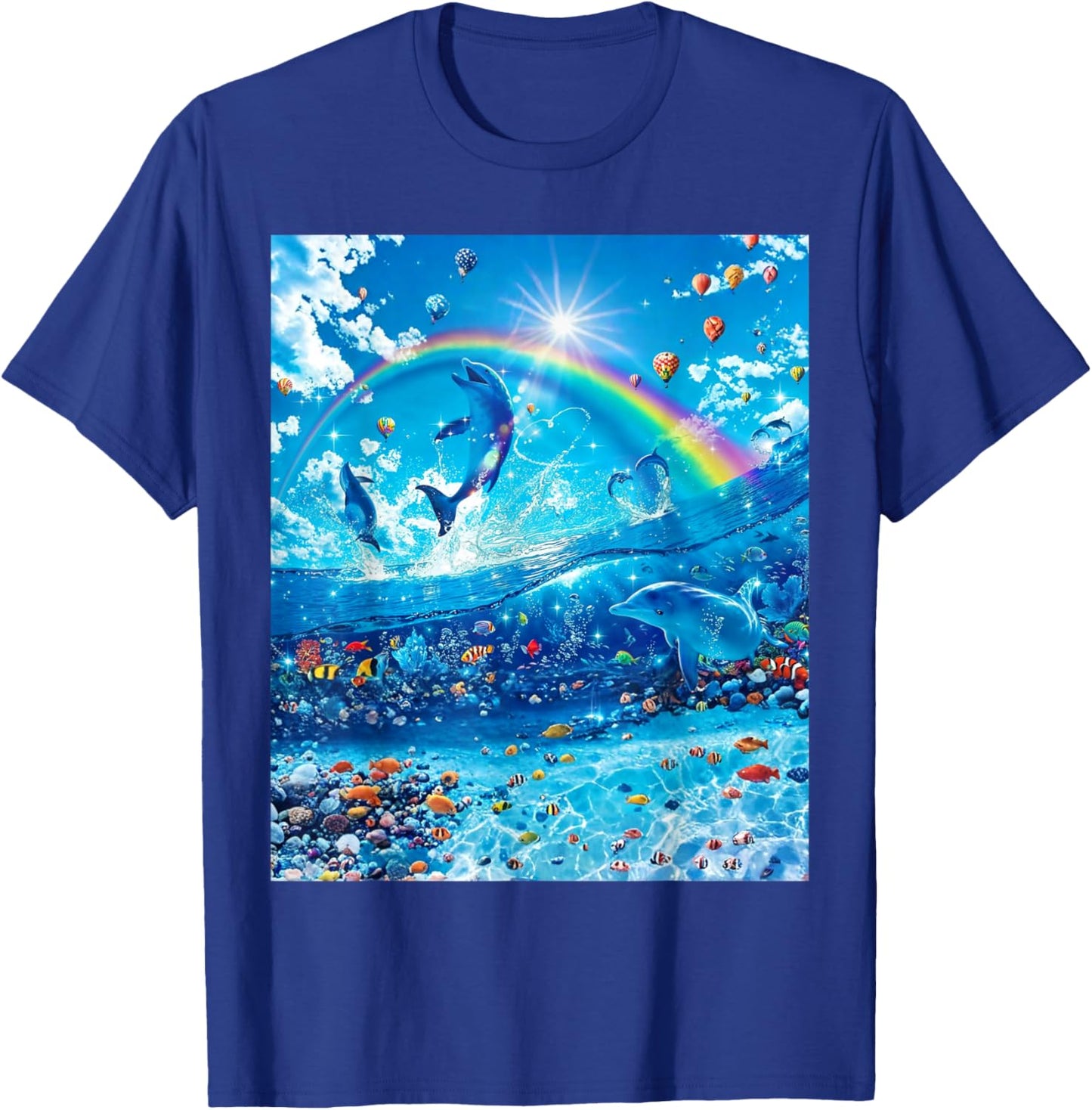 Dolphin Core Aesthetic Symphony Meme Full Rectangle Fill T-Shirt - T-Shirt | Royal