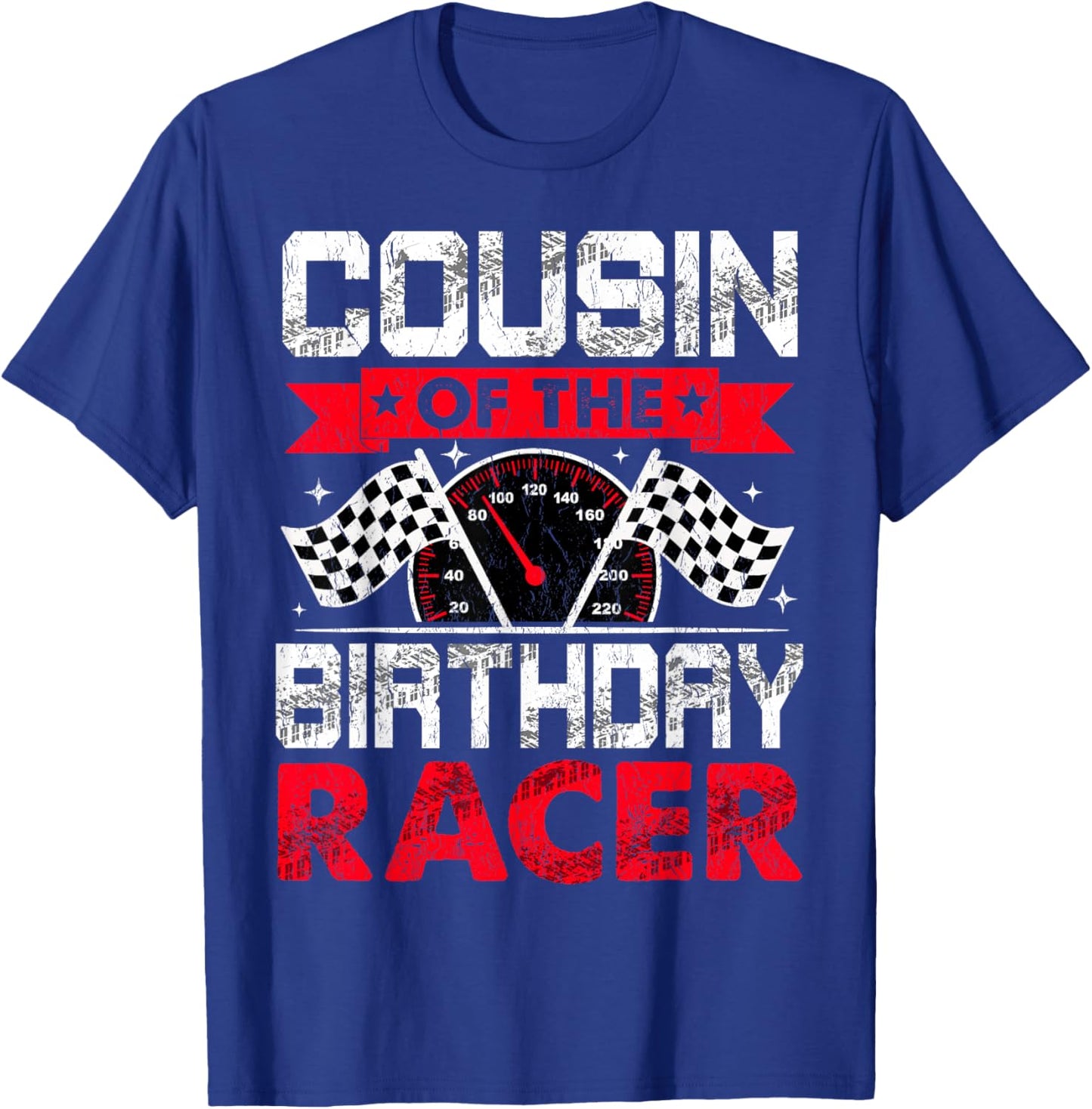 Cousin of The Birthday Racer Bday Racing Car Family T-Shirt - T-Shirt | Royal
