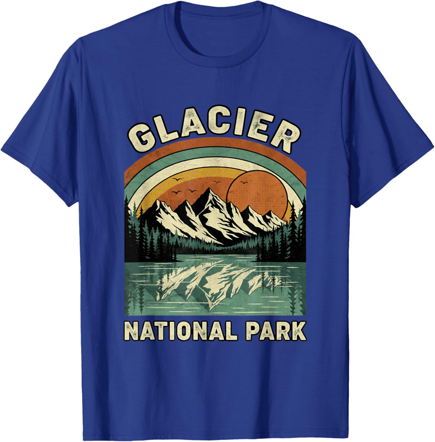 Glacier National Park Hiking Souvenir Adventure Outdoor T-Shirt - T-Shirt | Royal