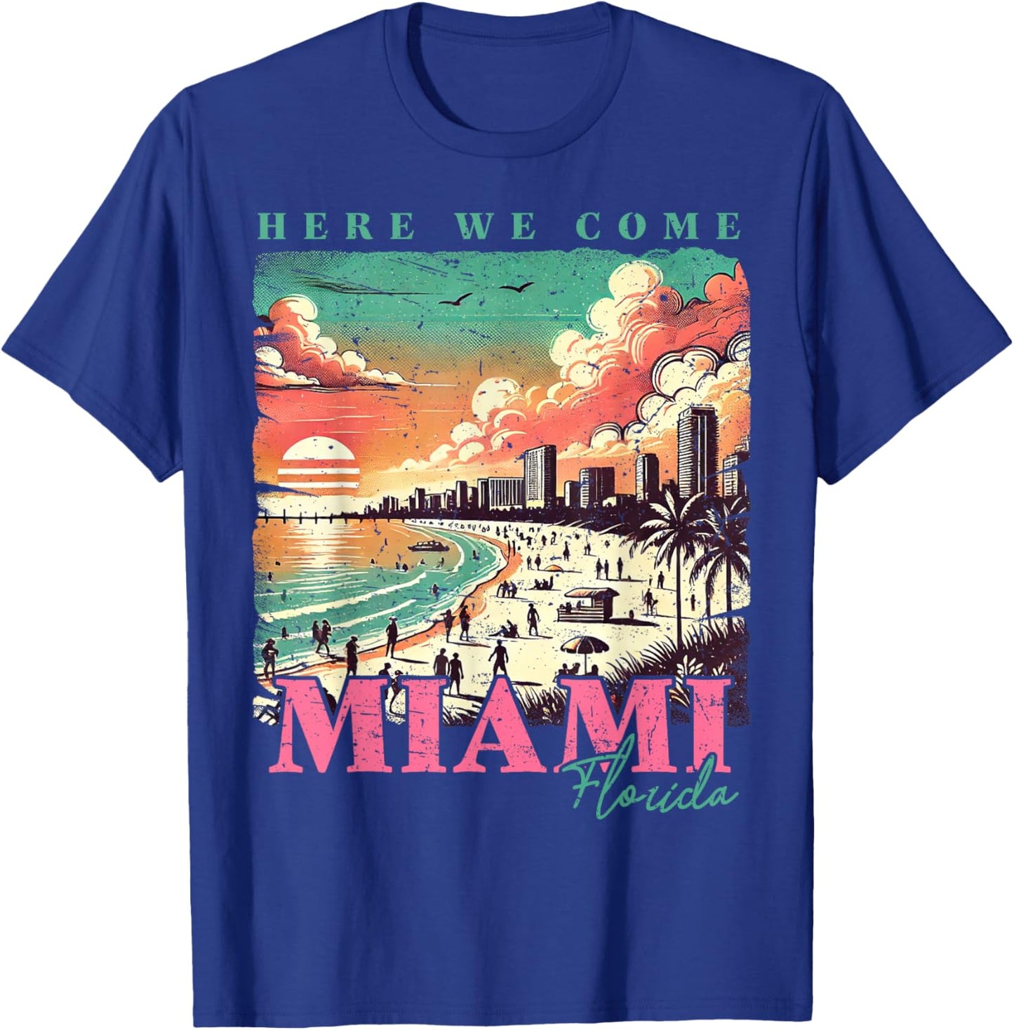 Miami Beach Florida Family Vacation Surfer FL Trip Souvenir T-Shirt - T-Shirt | Royal
