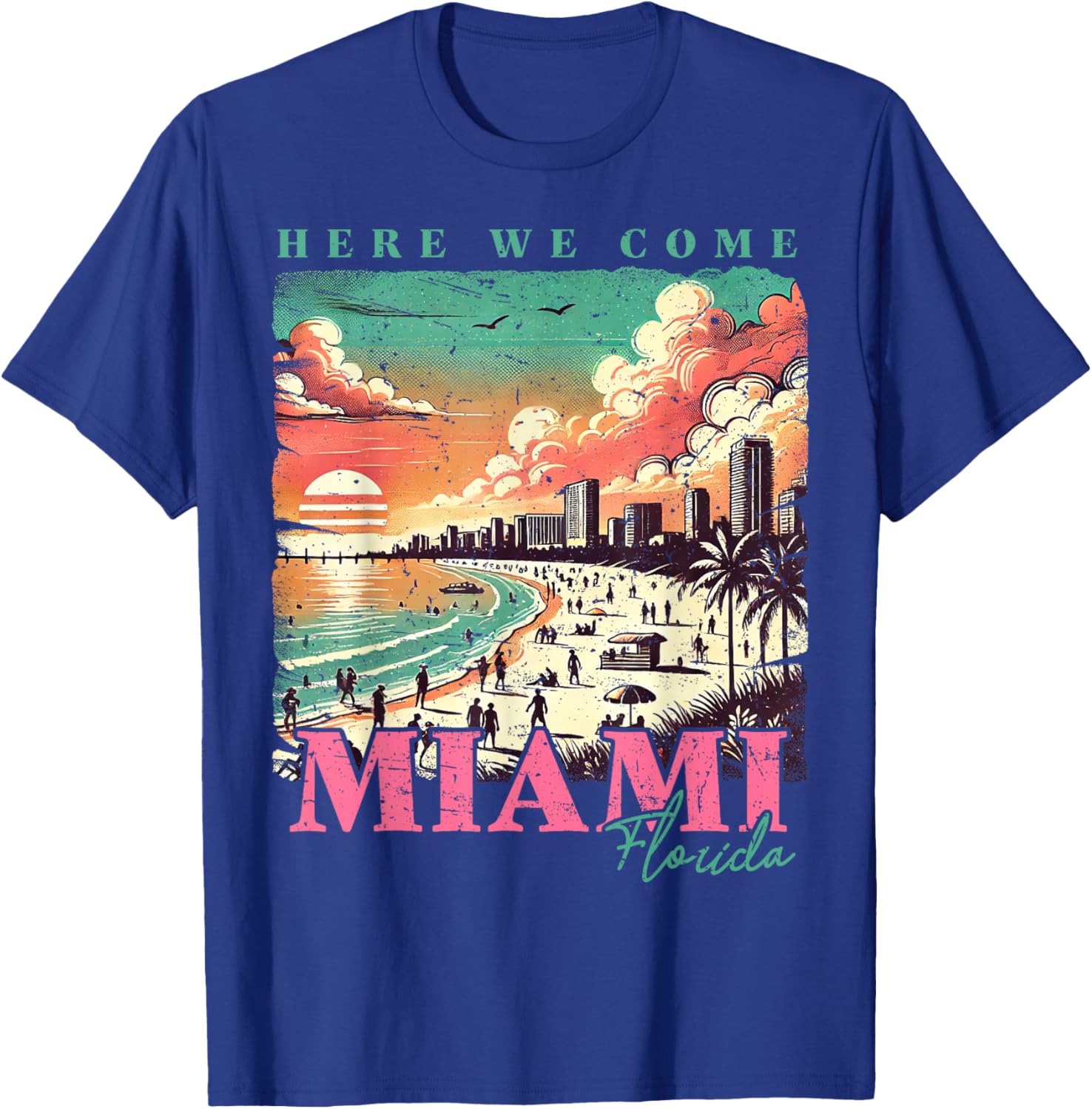 Miami Beach Florida Family Vacation Surfer FL Trip Souvenir T-Shirt - T-Shirt | Royal