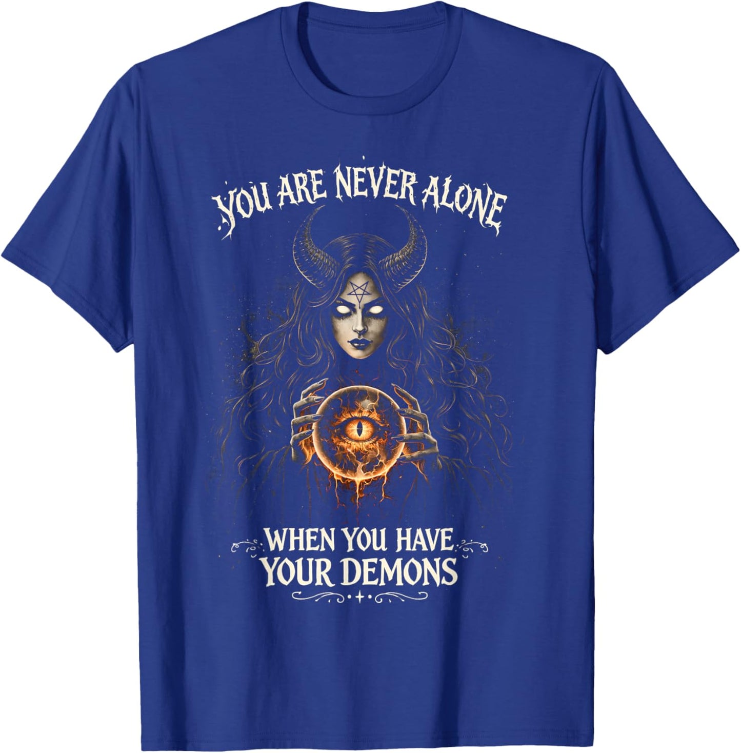 Satanic Gothic Demon with Dark Humor - Dark Fantasy T-Shirt - T-Shirt | Royal