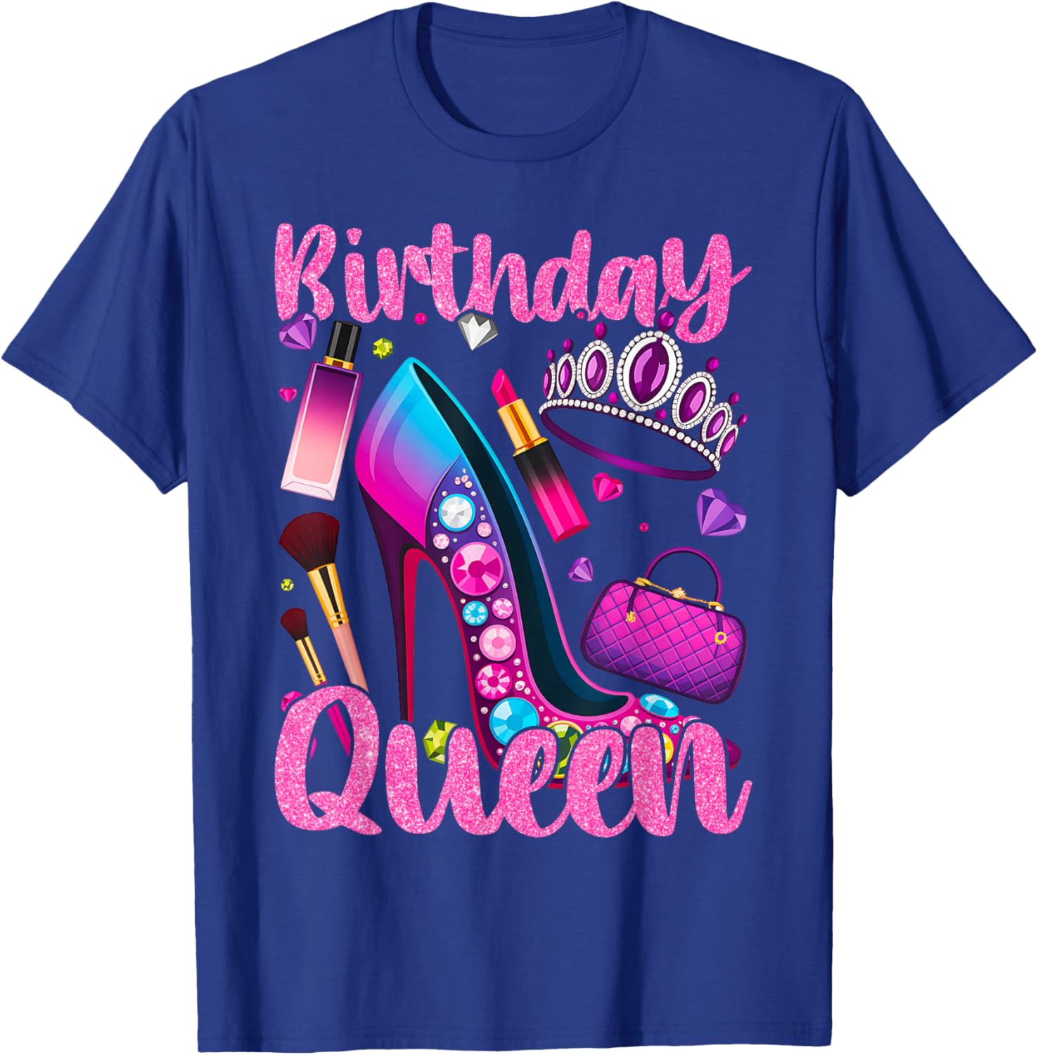 Birthday Queen Crown Graphic Vibes T-Shirt - T-Shirt | Royal