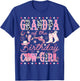 Grandpa of The Birthday Cow-Girl Pink Rodeo Western Disco T-Shirt - T-Shirt | Royal