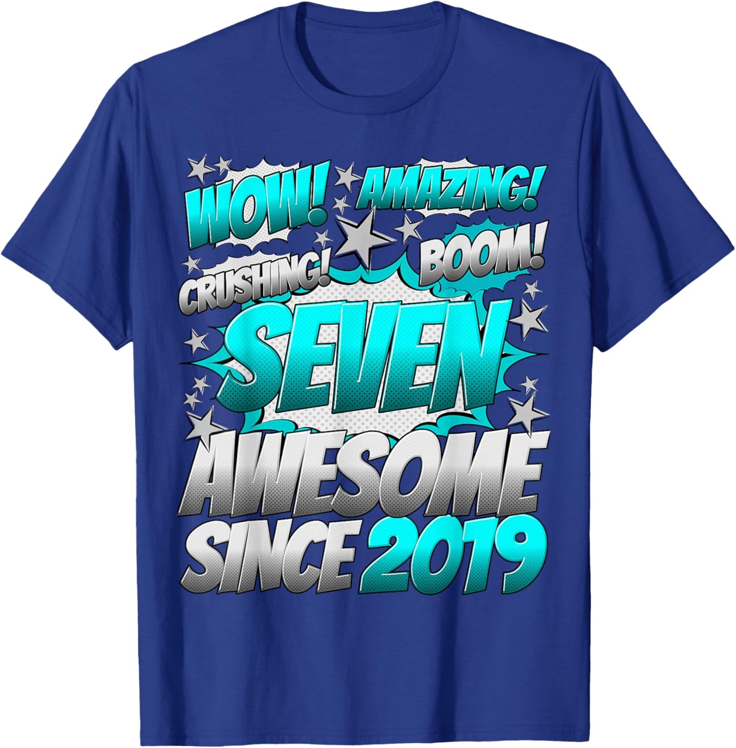 7 Year Old Gifts for Boys 7th Birthday Boy 7 Year Old Boy T-Shirt - T-Shirt | Royal
