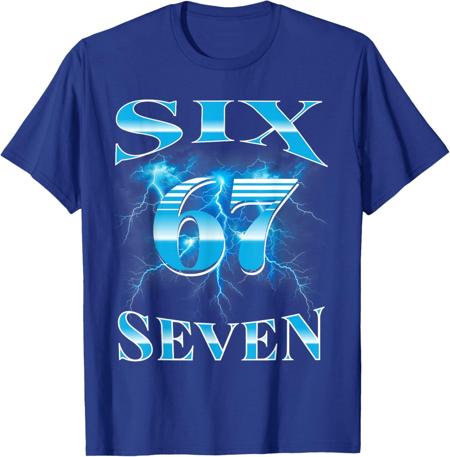Six Seven 67 Meme Bootleg Style 90s 80s Alpha Gen Slang T-Shirt - T-Shirt | Royal