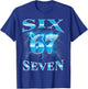 Six Seven 67 Meme Bootleg Style 90s 80s Alpha Gen Slang T-Shirt - T-Shirt | Royal