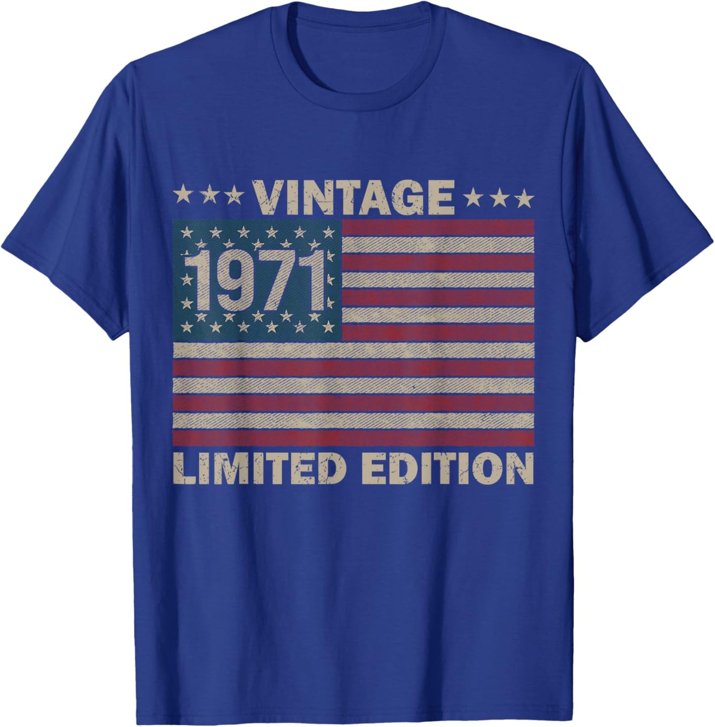 US Flag 55 Birthday American USA Men 55yr 1971 55th Birthday T-Shirt - T-Shirt | Royal