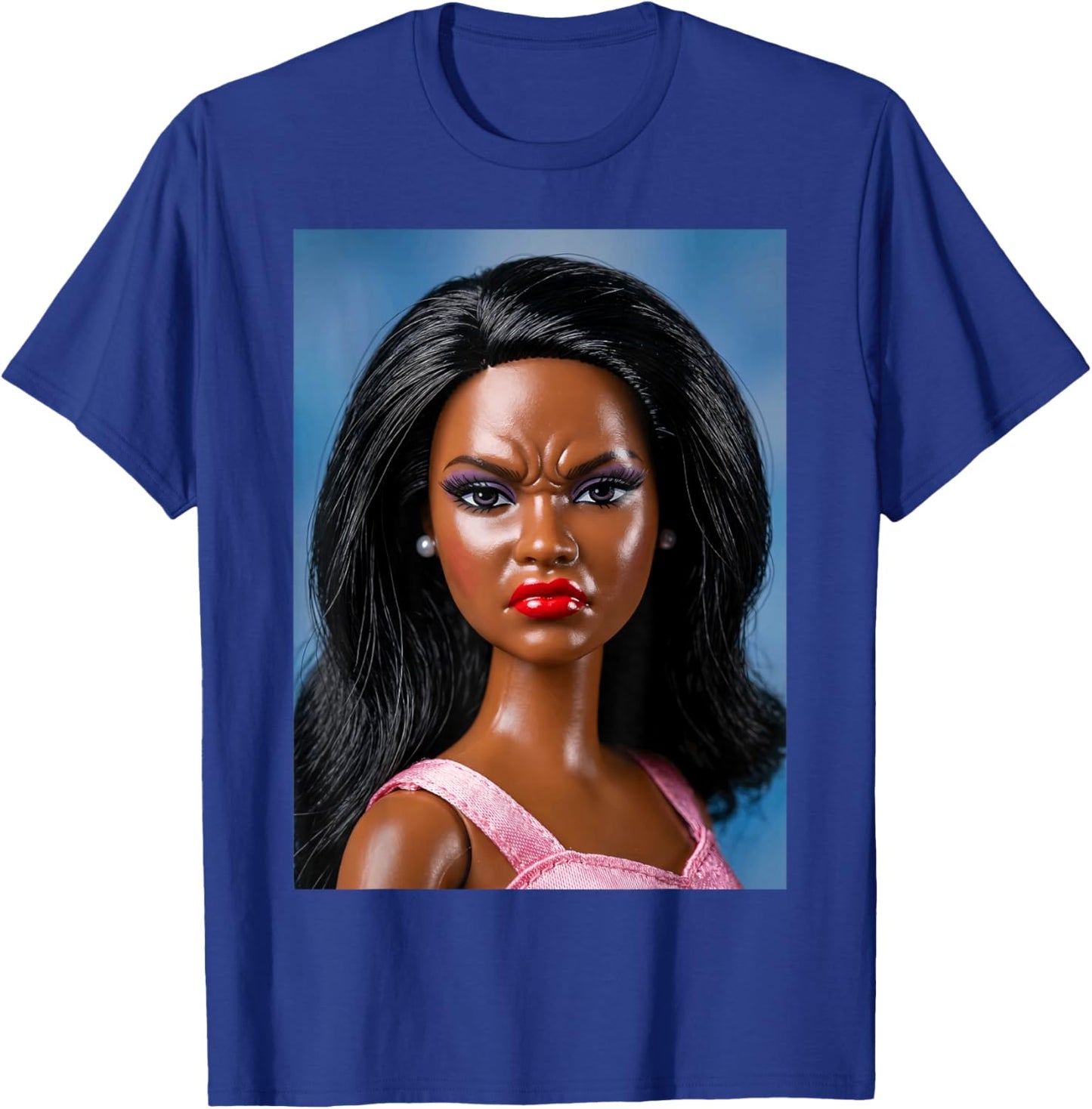 Angry Disgusted Black Doll Face Meme Reaction Meme Funny T-Shirt - T-Shirt | Royal