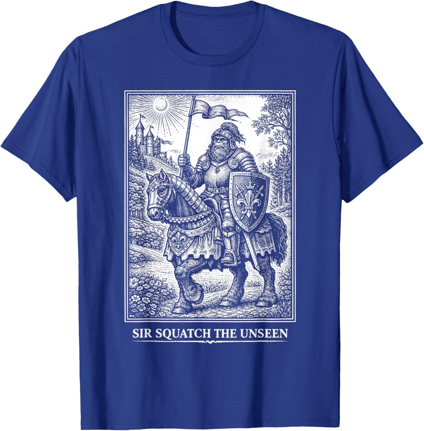 Funny Medieval Bigfoot Sasquatch Knight Fantasy Folklore T-Shirt - T-Shirt | Royal