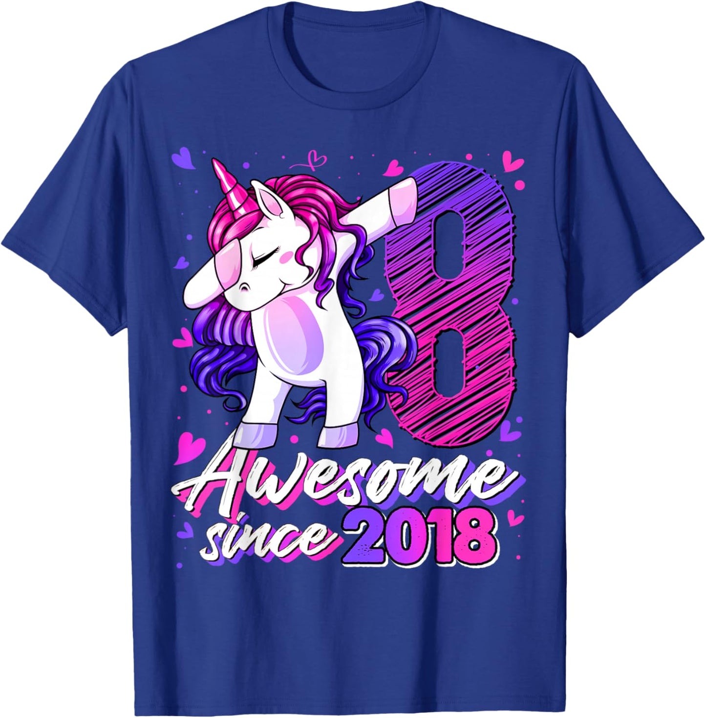 8th Birthday Shirt Girl 8 Year Old Gifts 8 Birthday Girl T-Shirt - T-Shirt | Royal