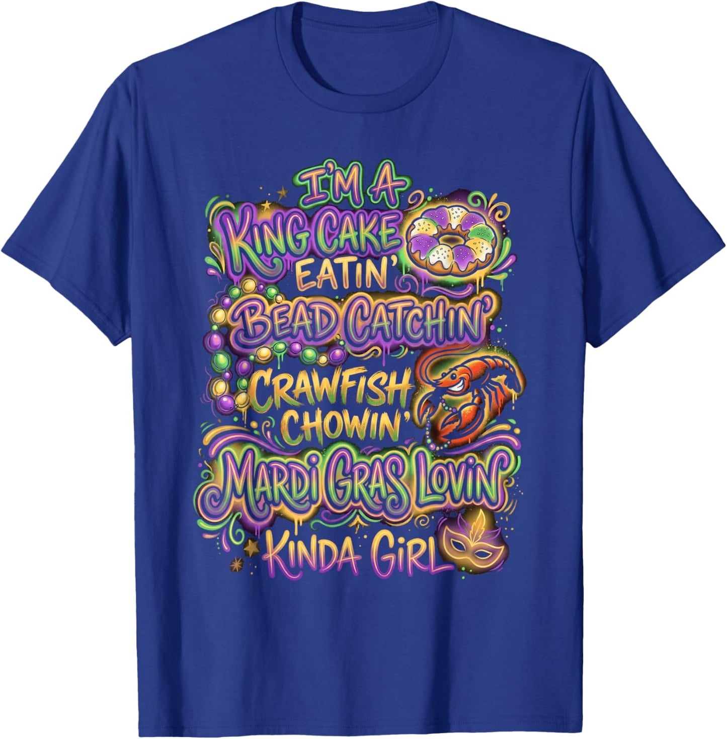 Beads Crawfish Parade Carnival T-Shirt - T-Shirt | Royal