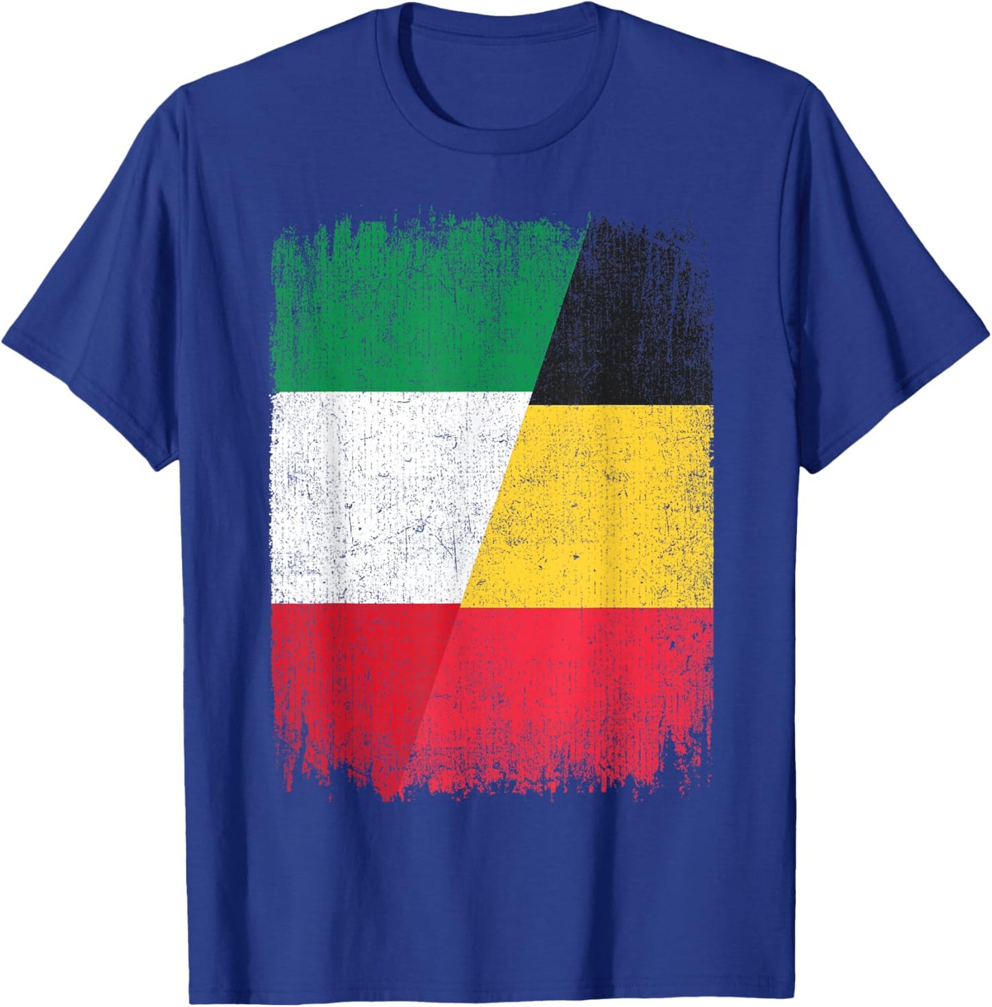 Half Italy Belgium Flag Italian Belgian Pride Roots T-Shirt - T-Shirt | Royal
