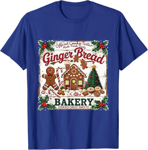 Gingerbread Bakery Christmas Cookie Dealer Holiday Vintage T-Shirt - T-Shirt | Royal