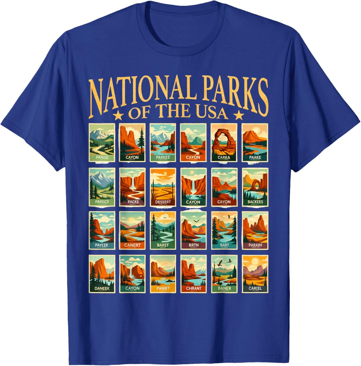 American National Park USA List of National Park Checklist T-Shirt - T-Shirt | Royal