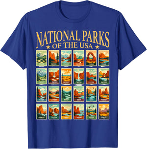 American National Park USA List of National Park Checklist T-Shirt - T-Shirt | Royal