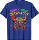 Funny Crawfish Mardi Gras Jester Beads Whos Your Crawdaddy T-Shirt - T-Shirt | Royal