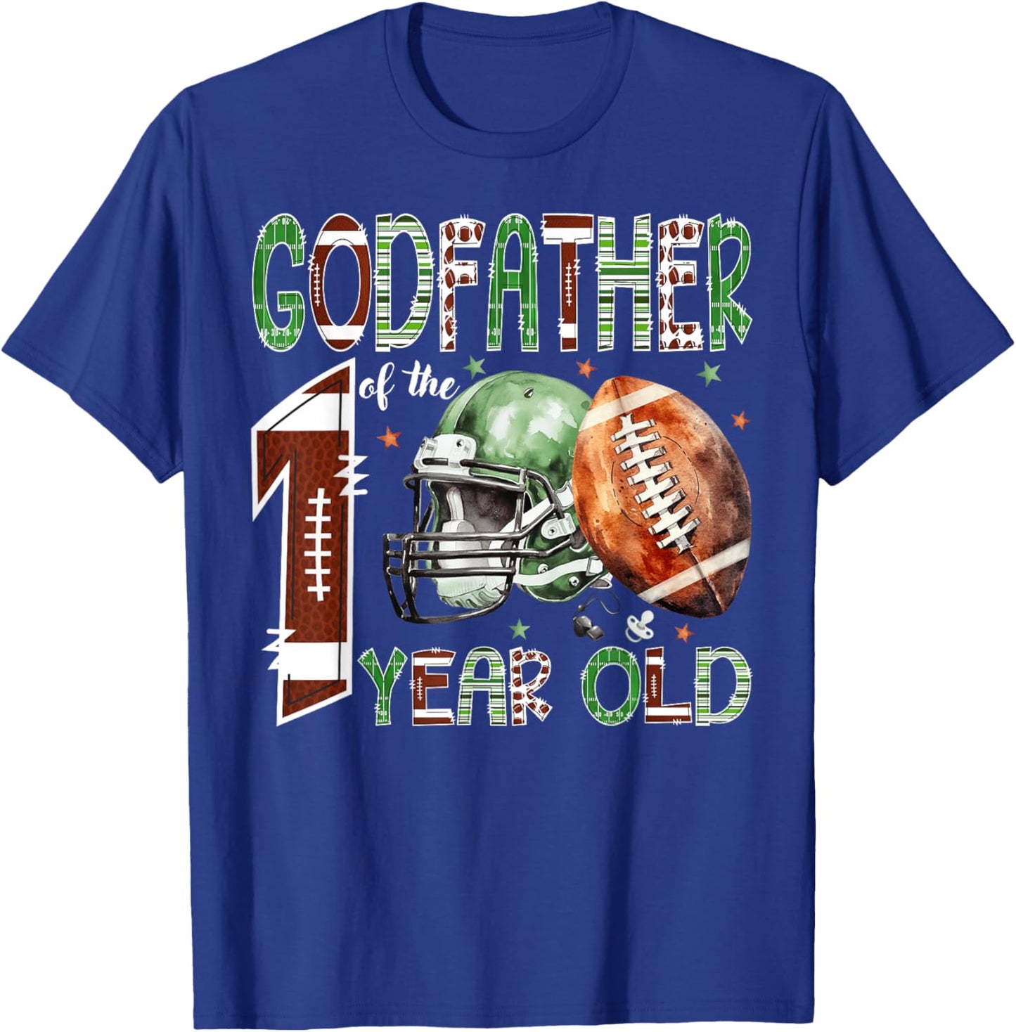 Godfather of The 1 Year Old Football Lover 1st Birthday Boy T-Shirt - T-Shirt | Royal