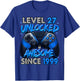 Level 27 Unlocked Awesome Since 1999 27th Birthday Gaming T-Shirt - T-Shirt | Royal