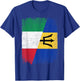 Half Italy Barbados Flag Italian Barbadian Pride Roots T-Shirt - T-Shirt | Royal