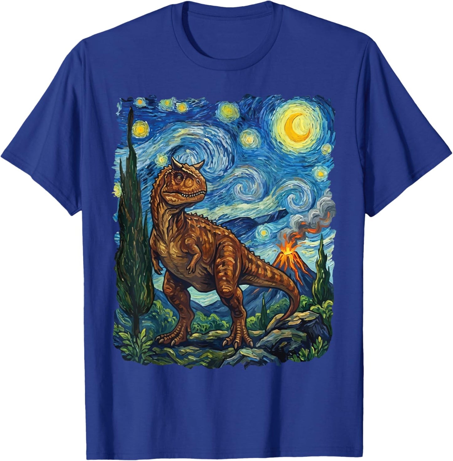Carnotaurus Starry Night T-Shirt - T-Shirt | Royal