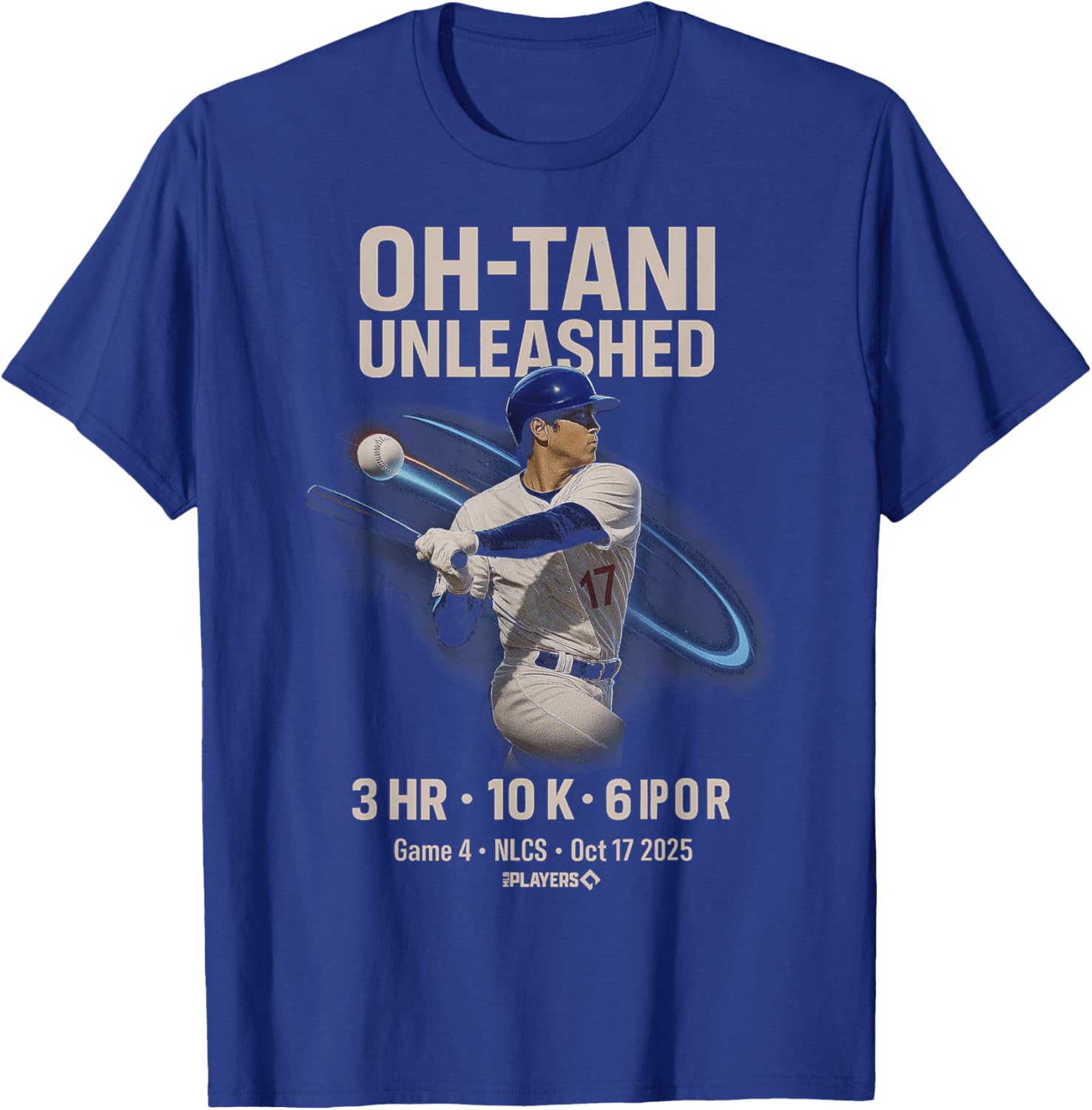 Shohei Ohtani Unleashed Game 4 MLB Players T-Shirt - T-Shirt | Royal
